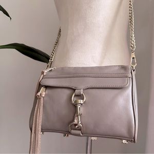 Rebecca Minkoff Mini M.A.C. Taupe + Gold Stud Crossbody and Clutch
